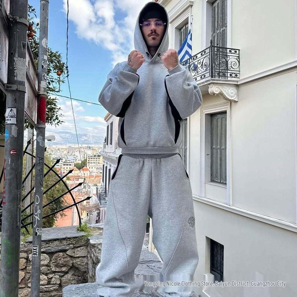 Спортивный костюм Mertra Color-Block: Комплект: Толстовка с капюшоном и свободные спортивные брюки