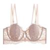 European and American French sexy underwear, thin rabbit ears lace soft steel ring underwear, large breasts and small anti-sagging bra cover