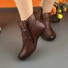 Women Boots New British Style Retro Fashion Solid Color High Heel Boots Zipper Ankle Boots Round  Botas Mujer