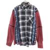 Rebuild by Needles Made In Japan Check Pattern Long Sleeve Docking Flannel Shirt Men's Used