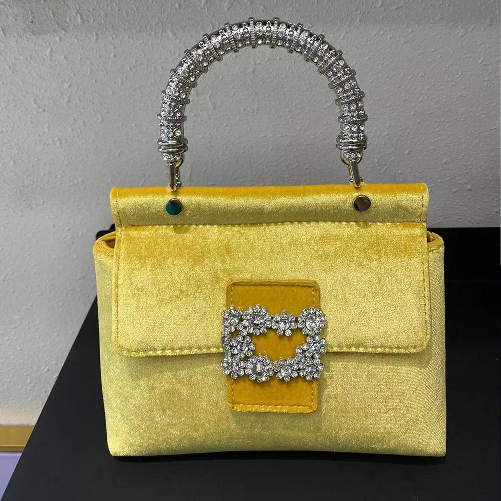 Luxury Bag for Women Designer Velvet Bags Metallic Shoulder Bag Crossbody Bags Elegant Evening Clutch