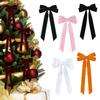 2 Pcs Velvet Christmas Bows Decoration 5" X 10" Vintage Ribbon Bows Christmas Tree Ornament for Tree Home Party Wreath Holiday Decor