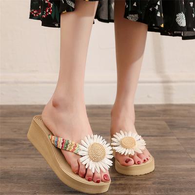 Летние новые сандалии женские из имитации пеньковой веревки, из PP травы, дорожные, с пеньковой подошвой, шлепанцы, на высоком каблуке, пляжные, на танкетке, женские шлепанцы