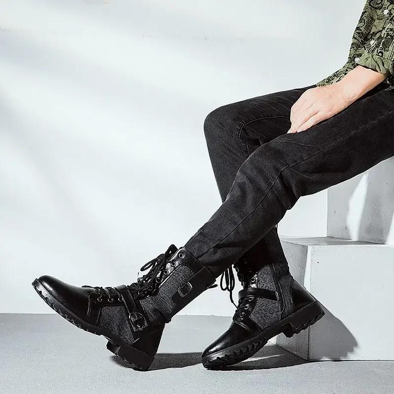 Модные трендовые 2025 с мехом теплые мужские ботинки зимние низкая цена дешевые размер 45 ретро дизайнерские нескользящие мужские туфли новое предложение по акции