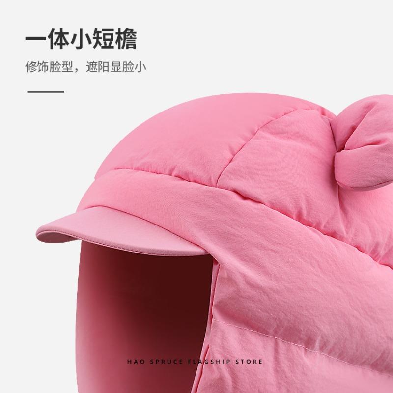 Милые Микки Маус Уши Пух Хлопок Женская Зима Велоспорт Ветрозащитный Теплый Защита Ушей Шапка Пилота Лыжная Шапка Мужская