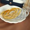 Waterproof Stainless Steel Retro Elasticity Thick Metal Polish Bracelet  Gold Plated Trend Fashion Unisex Jewelry Men Women
