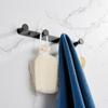Bathroom Accessories Towel Hook Matte Black Towel Robe Coat Rack Rows Hooks