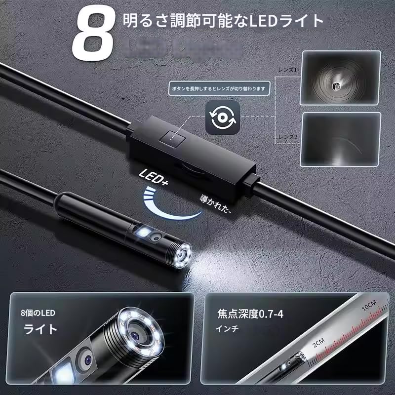 Zmart 3m 2MP Dual Lens Endoscope Camera, 3 In 1, Micro USB Type-C for Android, IOS, and iPhone, Inspection Camera, Car, Pipeline Borescope