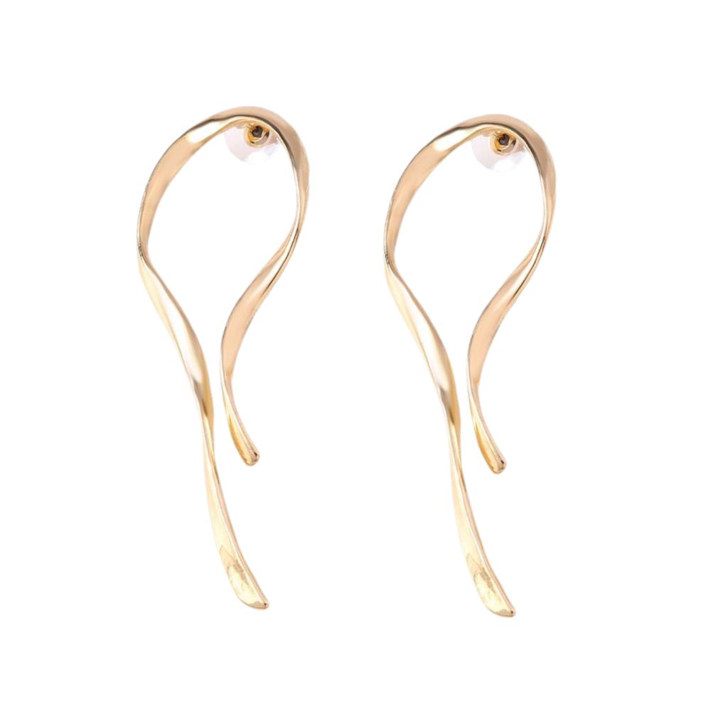 Alloy Dangle Earrings Gold Silver Color Metal Earrings Charm Asymmetric Line Earrings For Women