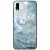 Case Tempered Glass Hard Clear Phone Case For Vivo Y91C Protector Shockproof Marble Fundas Coque