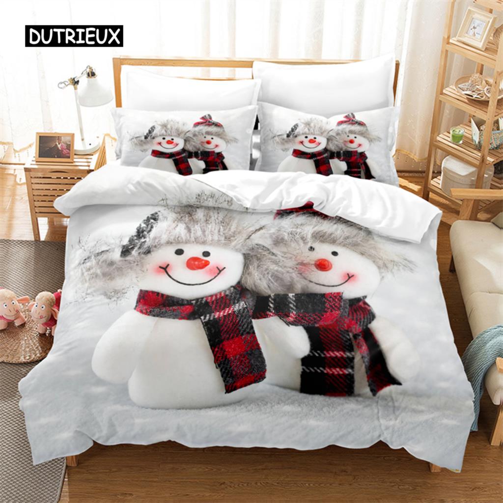 Christmas Snowman Bedding Set Duvet Cover Set 3d Bedding Digital Printing Bed Linen Queen Size Bedding Set Fashion Design