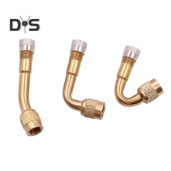 Комплект латунных удлинителей для вентилей шин, изогнутый на 45/90/135 градусов, комплект адаптеров для надувных вентилей автомобилей, мотоциклов, скутеров, удлинитель сопла с резиновым сердечником вентиля