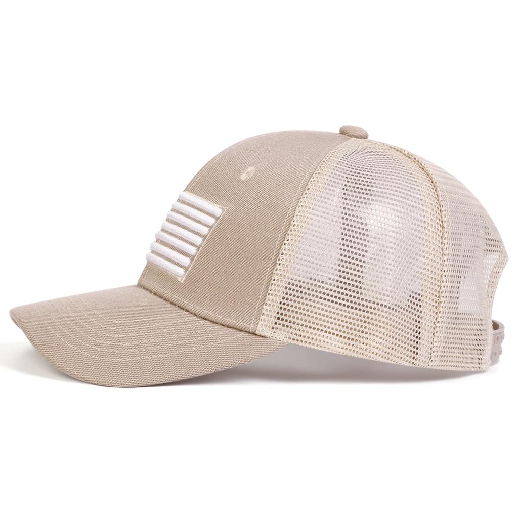 Unisex American Flag Embroidery Baseball Net Caps Outdoor Adjustable Spring and Summer Casual Sunscreen Hat