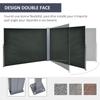 Double Side Lateral Privacy Screen Retractable Dimensions 6L X 1.80H M Polyester Anti UV Gray
