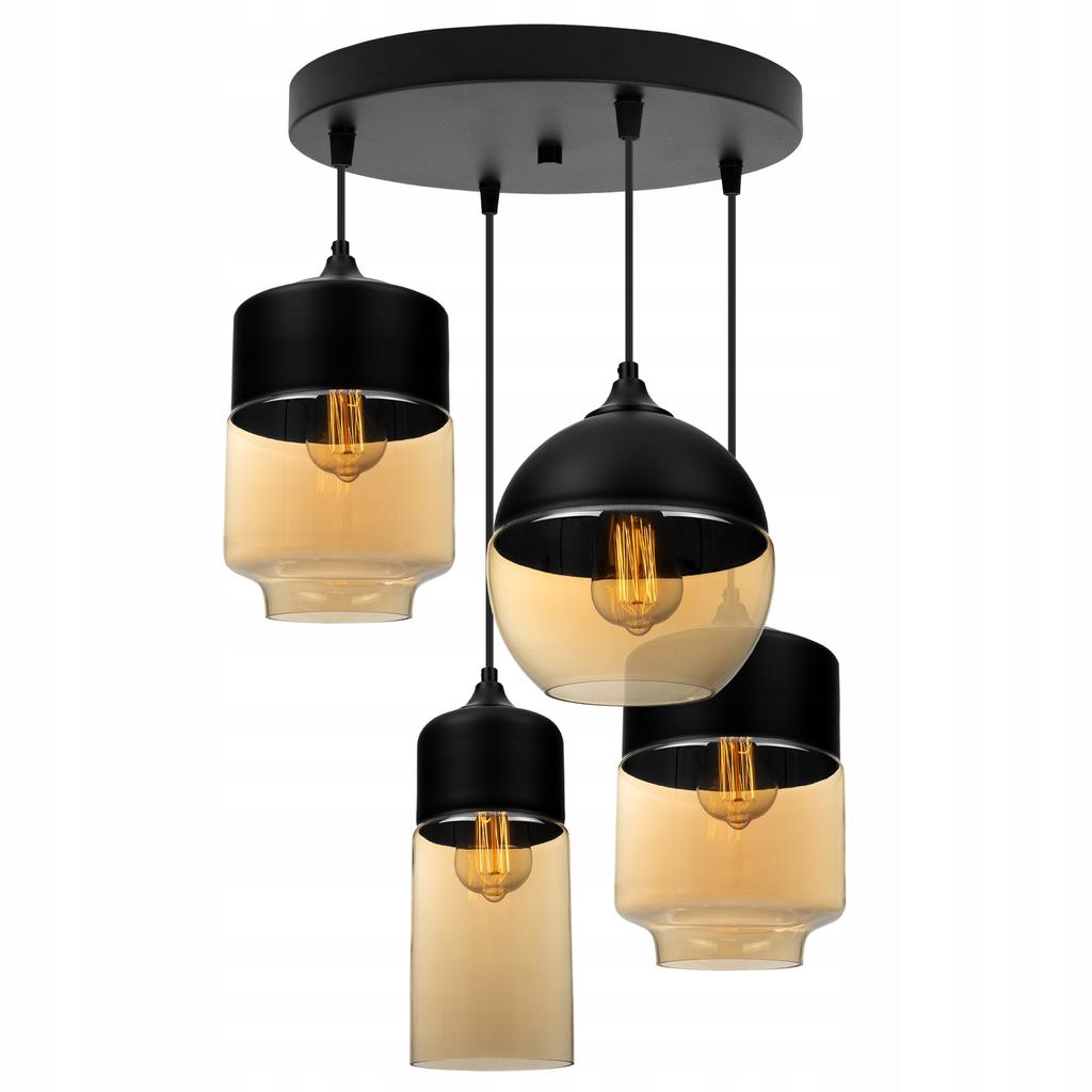 Ceiling hanging lamp, glass lampshade, LED