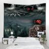 Home Decor Halloween Skull Pumpkin Tapestry Wall Hanging Gossip Tapestry Hippie Witchcraft Tapestry Decoration 230x180cm Tapiz