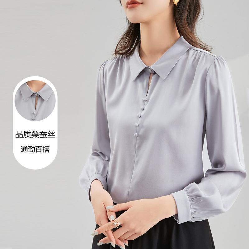 Mulberry Silk Top Summer Collar Temperament Hollow Cardigan