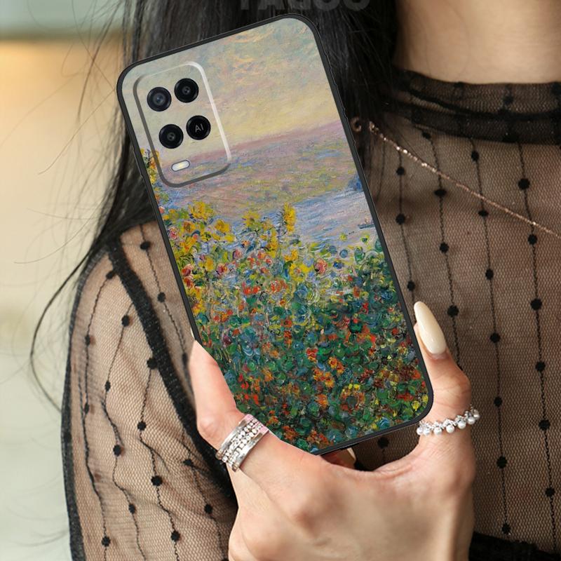 Чехол-органайзер с цветочным принтом для Oppo A74 A94 A54 A80 A60 A40 A18 A38 A58 A78 A98 A96 A76 A16 A15 A17 A57 A77 A5 Pro