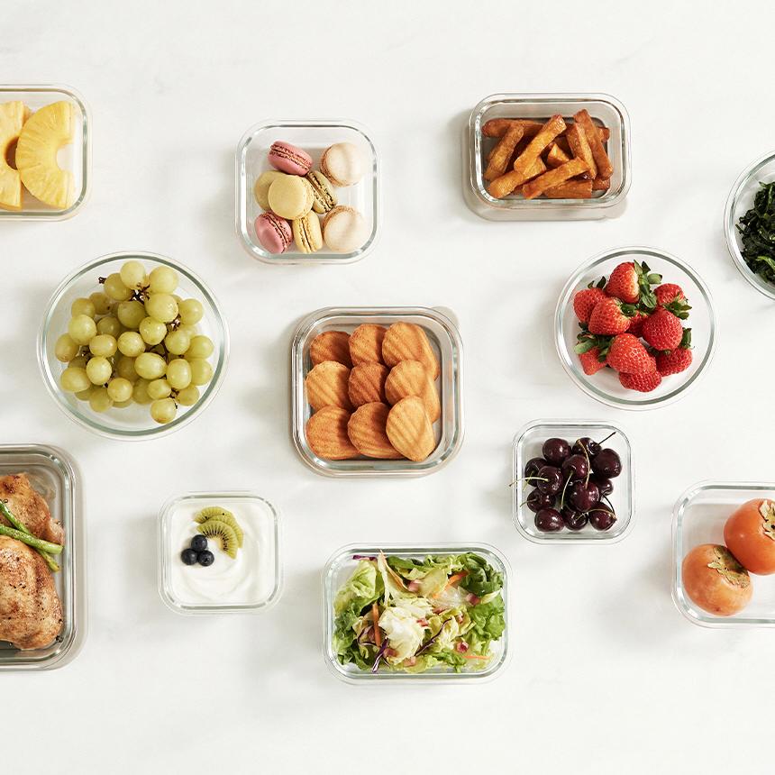 Стеклянный контейнер для хранения продуктов Corelle Square 3 шт. (320ml) BPA бесплатно