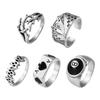 Zinc Zinc Alloy Male Female Butterfly Women Finger Ring Korean Style Ring Love Heart Ring Set Fashion Jewelry