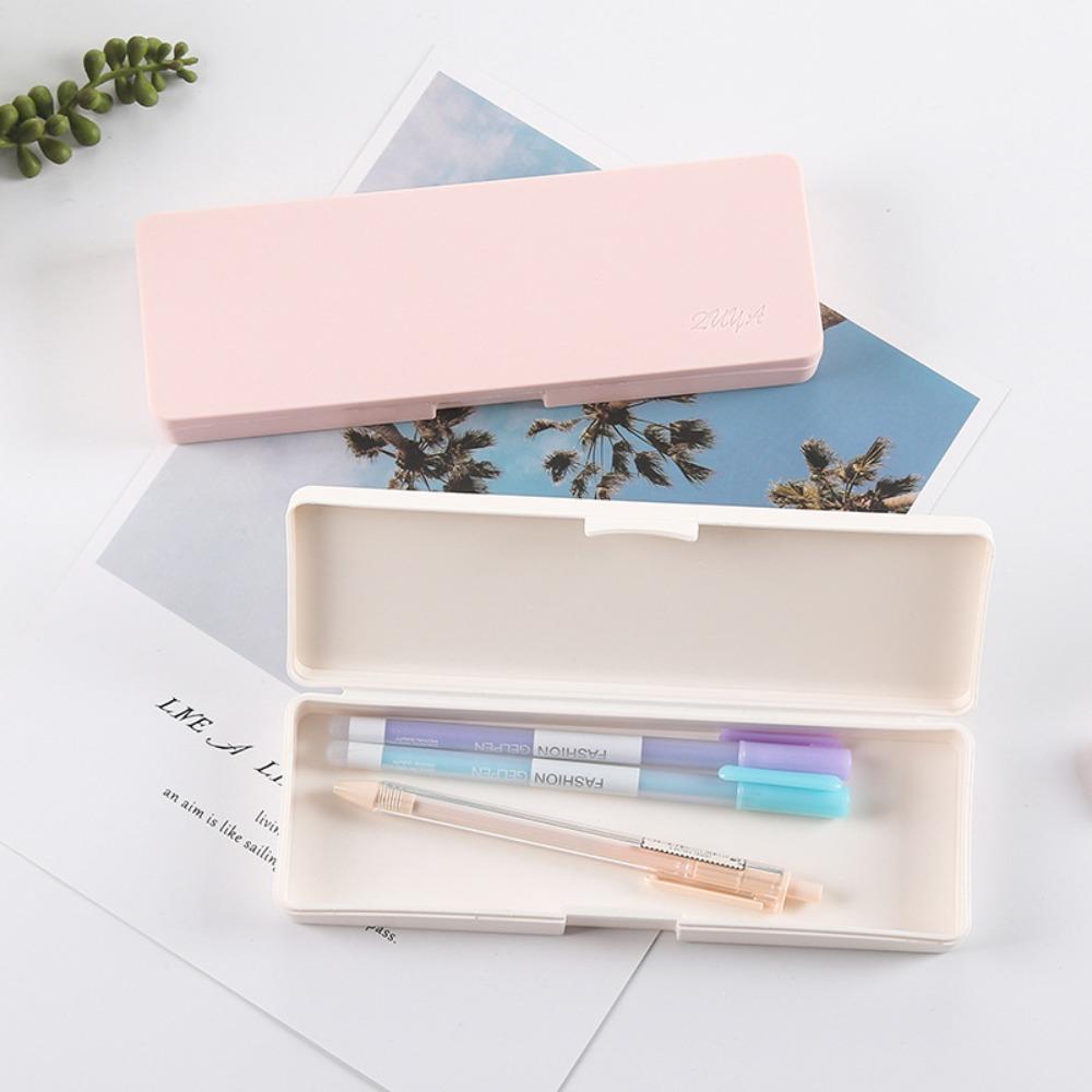 Frosted Pencil Box Plastic Stationery Storage Box School Office Supplies Pencil Case Students
