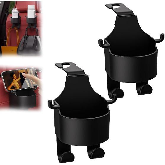 Multifunctional Hook For Car Seat Back, Back Seat Cup Holder With Hooks, Multifunction Seat Cup Holder Hook For Car (2)