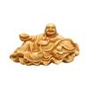 Ornament Financial Luck Seven Lucky Gods Hotei God Carved Wooden Ornament Cloth Bag with Lotus Leaf Maitreya Bodhisattva Good Luck Financial Luck