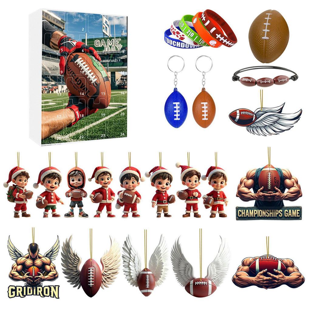 24 Days Advent Calendar American Football Themed Countdown Gifts Box For Fans And Collectors