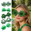 Очки на День Святого Патрика Блестящие Трилистник Бутылка Пива Очки для Глаз Зеленые Счастливые Ирландская Тема Фотобудка Реквизит для Домашней Вечеринки Подарки