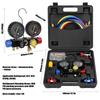 Manifold Gauge Set Car Air Conditioner Refrigerant Charging Tool 4-Way Dual-Value Pressure Gauge for R22/R134A/R410A Refrigerant