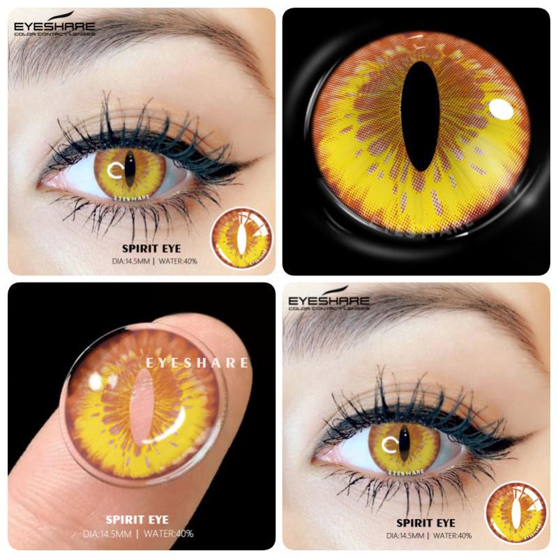Eyeshare 1Pair Color Contact Lenses for Eyes Multicolored Lenses Anime Cosplay Eye Contacts Halloween White Black Lenses Yearly