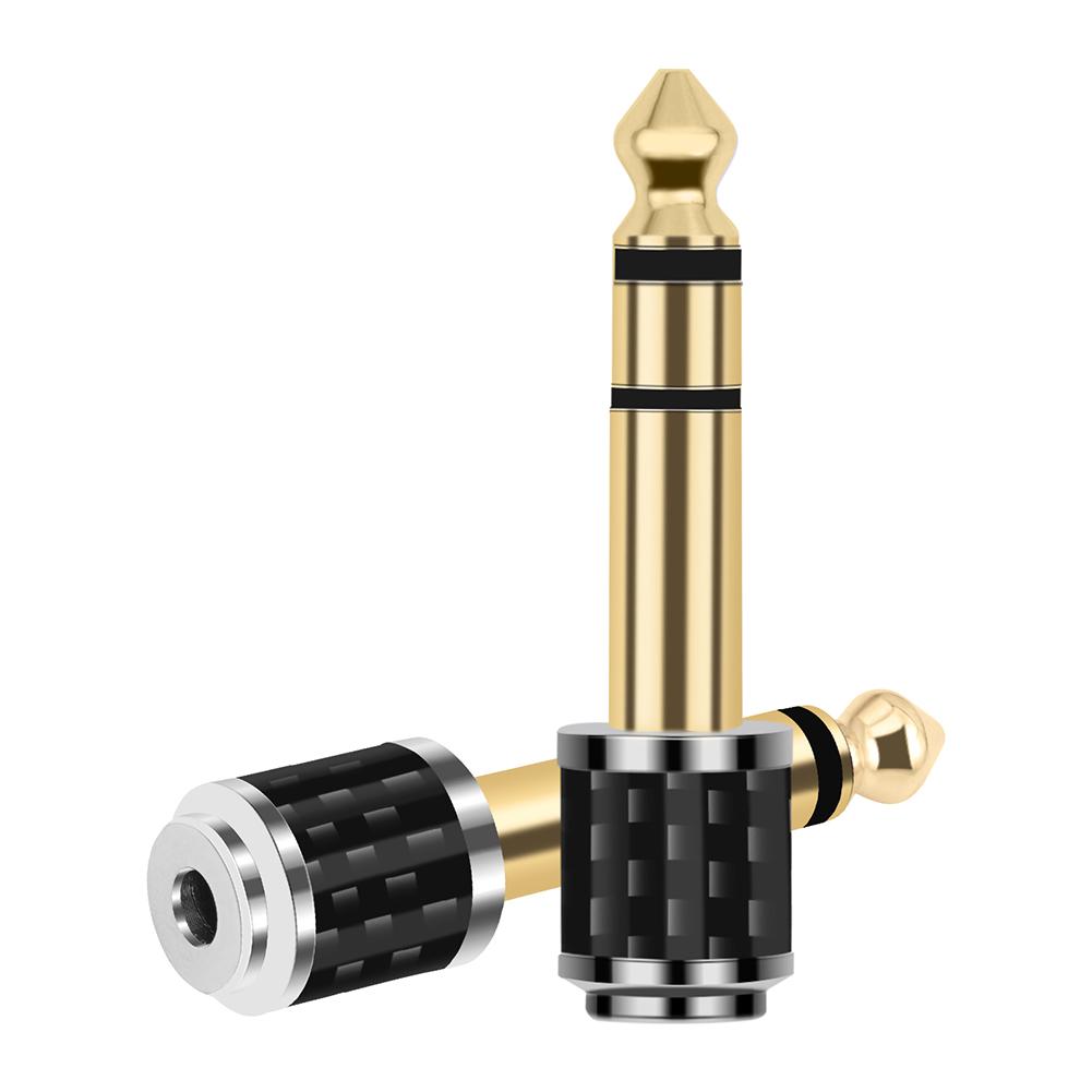 1/2 Pcs 1/4inch To 1/8inch Stereo Headphone Adapter Male To Female 6.35mm Jack To 3.5mm Socket Stereo Plug 6.35 To 3.5 Converter