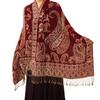 High Quality Vintage Pashmina Long Scarf Jacquard Paisley Ethnic Styles Glitter Double Sided Shawl Wrap Tassels for Women Autumn