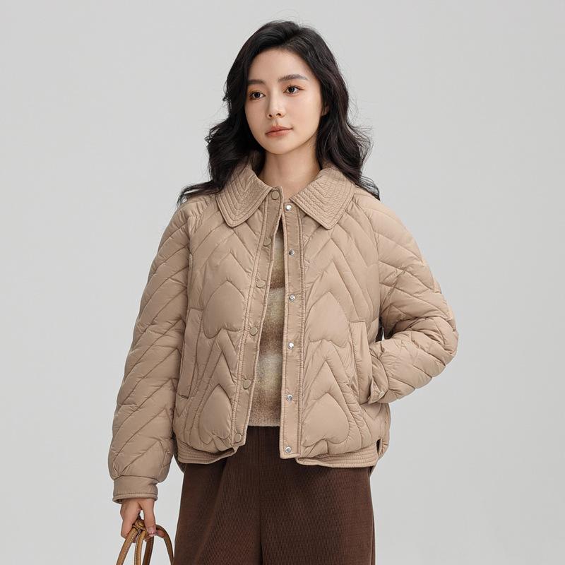 Real Winter New Product Small Cotton-padded Clothes Lapel Temperament Light and Thin Short Thin Down Cotton-padded Clothes