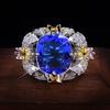 Hot-selling Jewelry In Europe and America Fashion Flowers Colorful Zircon Fox Sapphire Ring Personality Temperament Ring