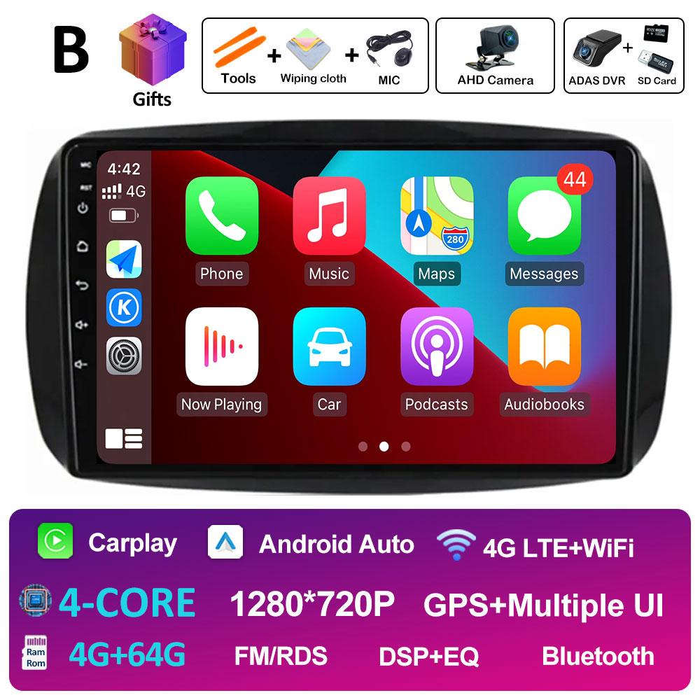 Автомобильное видео для Mercedes Benz Smart 453 Fortwo 2014 2015 2016 2017 - 2020 Радиоплеер Беспроводная навигация Carplay GPS Аксессуары