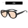 Retro Round Sunglasses for Women Men Vintage Oversized Pilot Frame Tea Color Lens UV400 Luxury  Trend Unisex Shades