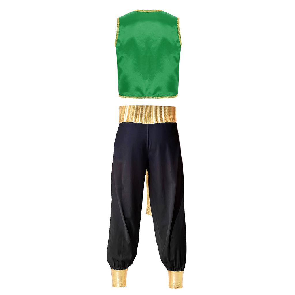 Мужской костюм арабского принца для карнавала, вечеринки, ролевой игры, жилет с брюками, комплект одежды