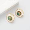 Retro Vintage Starry Sky Glazed Stud Earrings for Women.