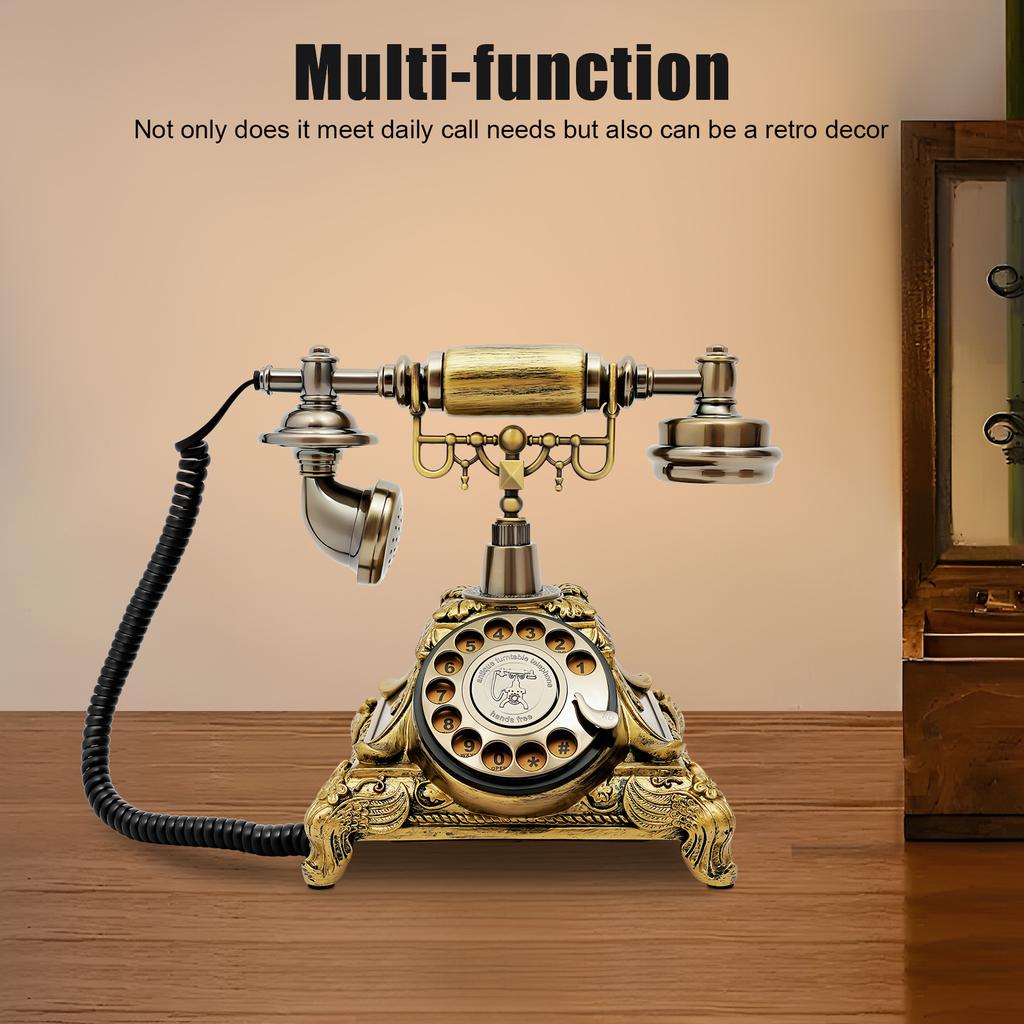 Vintage Telephone Antique Phone Rotary Old Fashion Phone Vintage Landline Phone Decor Rotary Retro Telephone for Home Office Use