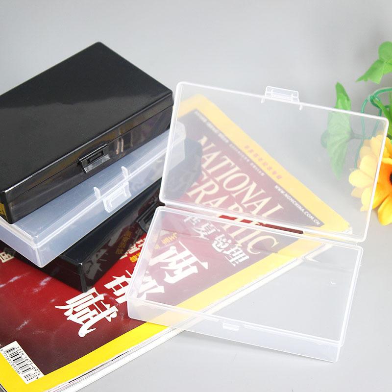 Прозрачный пластиковый ящик для хранения, прямоугольный органайзер, наклейки, настольный контейнер