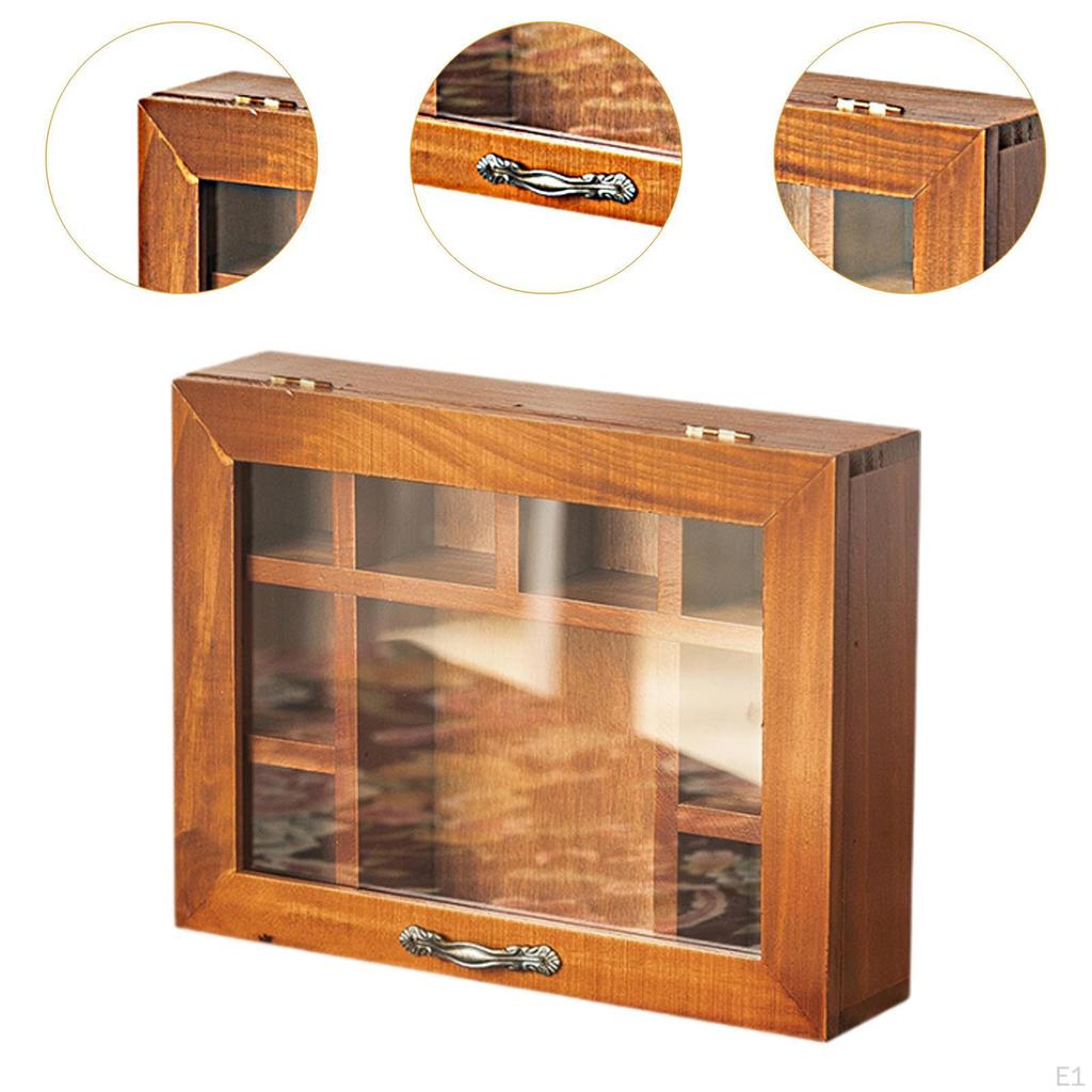 Настольный шкаф для хранения вещей, витрина, стойка для сережек, деревянный органайзер для украшений для игрушек и женщин