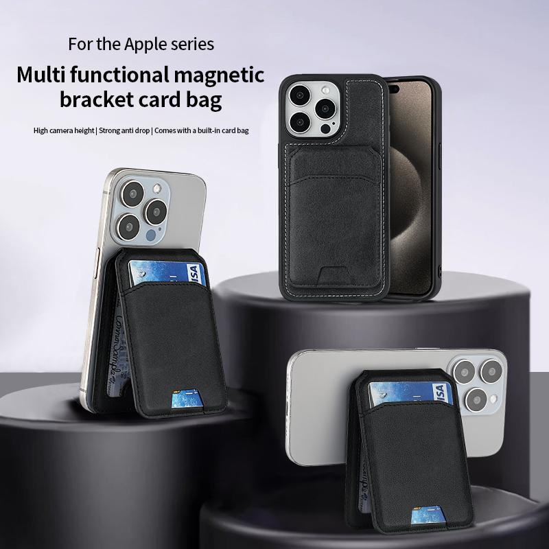 Роскошный кожаный держатель-кошелек с магнитом Magsafe для iPhone 17 16 15 14 13 Pro Max, держатель для карт, чехол-сумка для телефона, аксессуары