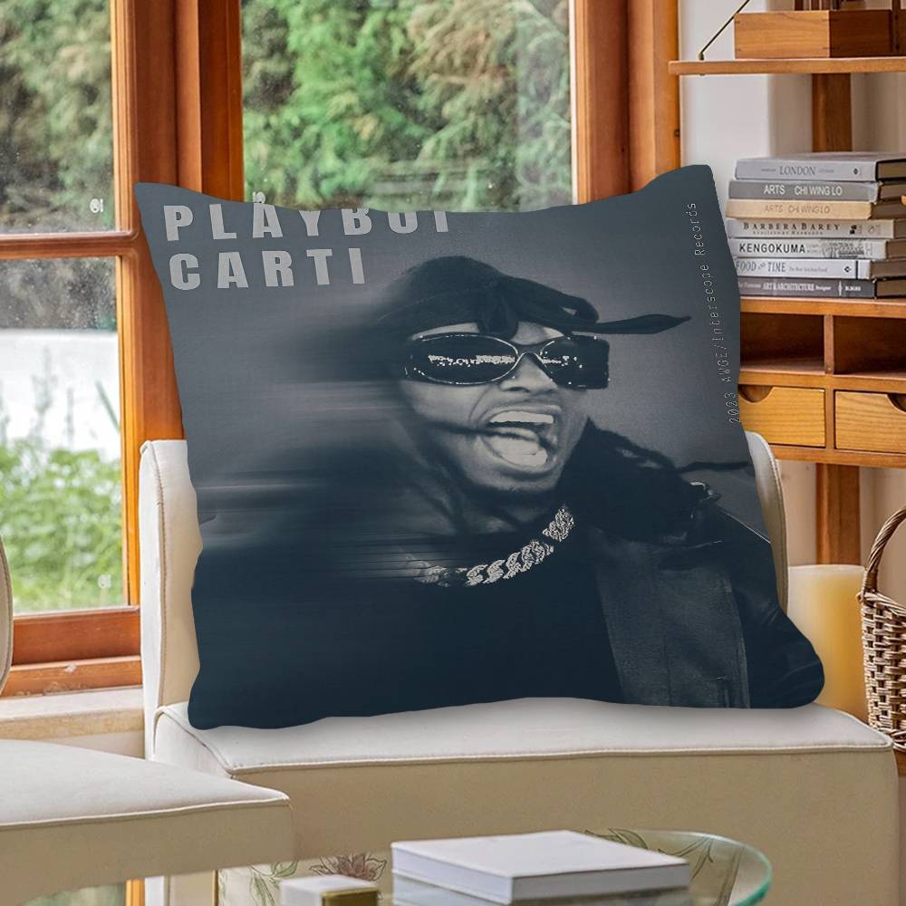 Модная Наволочка для Подушки с Изображением Рэпера P-Playboi C-Carti, Сшитый Счастливый Дракон, Чехол для Подушки на Диван, Декор для Комнаты, Подарок для Детей