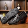 Luxury Crocodile Pattern Mens Loafers Business Slip-on Flats Genuine Leather Man Casual Shoes High Quality Driving Shoes