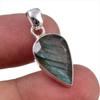 Natural Labradorite Gemstone Handmade 925 Solid Sterling Silver Pendant 1" p3W25
