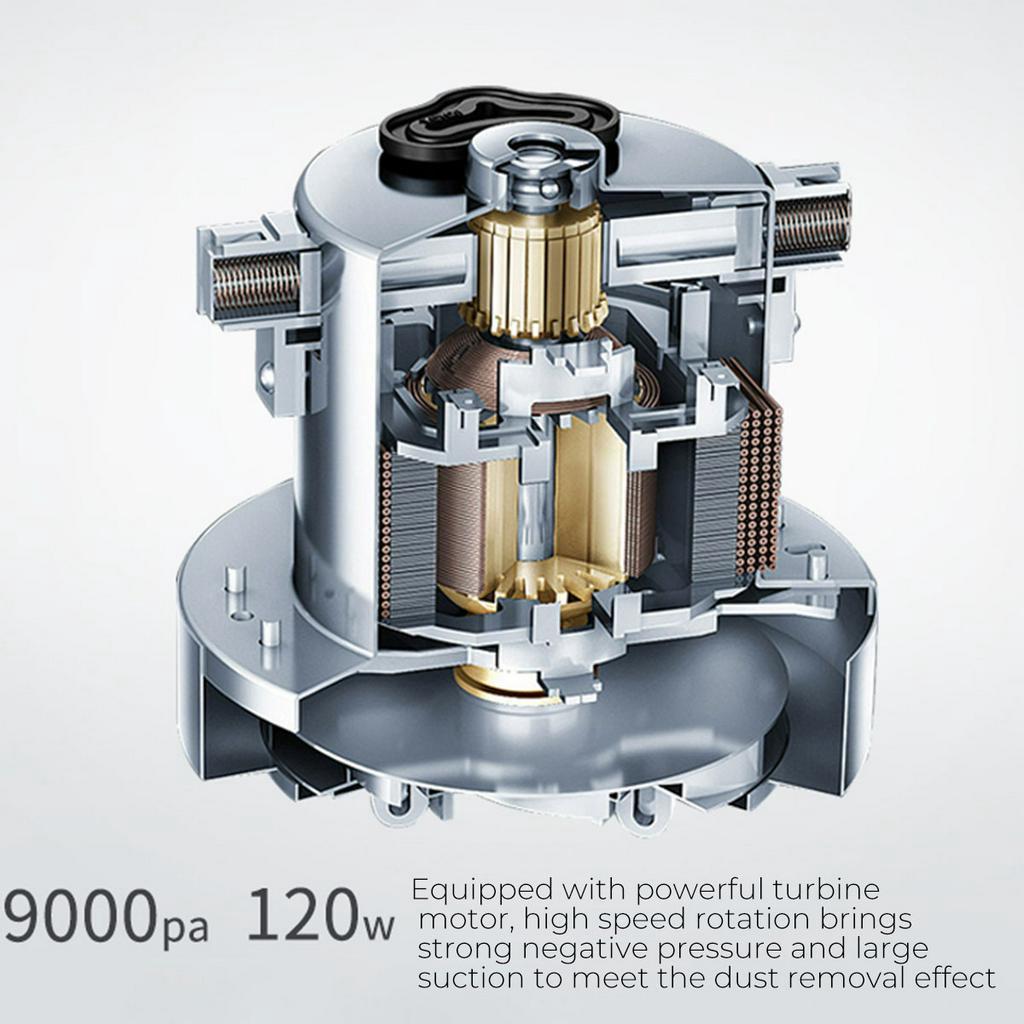 Wireless Vacuum Cleaner 9000PA Handheld Sweeping Cleaning Strong Dust Collector for Home Carpet Cyclone Suction Aspirator 2 In 1