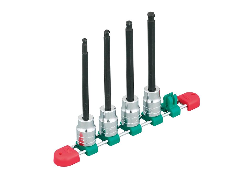 Kyoto Tool Long Ball Point Hexagon Bit Socket TBT4L04BPH (KTC) 12.7mm (1/2 inch) Set, 4-Piece Set,