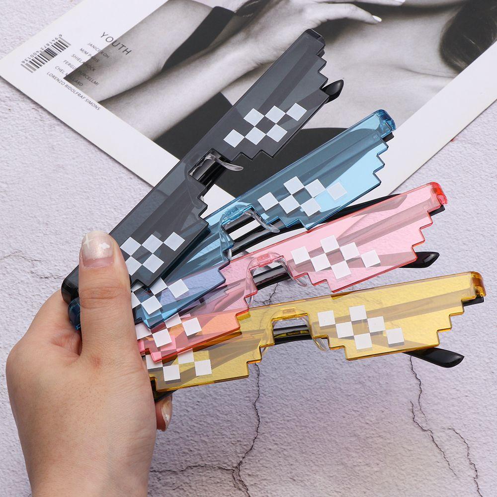 Pixel Mosaic Sunglasses Birthday/Party Cosplay Gamer Robot Sunglasses Fashion Retro Thug Life Sunglasses Women Favors Gift