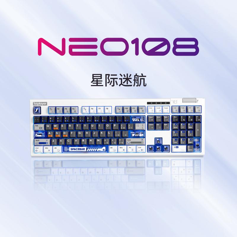 1stplayer NEO108 Mechanical Keyboard Tri-Mode Wireless SOCD Snap Tap 108 Keys Hot Swappable Gaming Keyboards for Valorant Office
